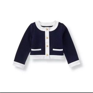 Janie and Jack girls Black/ white cardigan - size 5/6